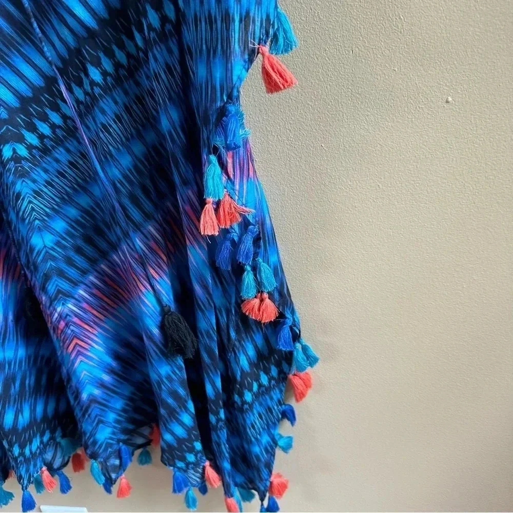 MIRACLESUIT Marrakech‎ Caftan Swim Coverup Multi Color Tassles Sz Large